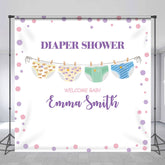 Aperturee - Personalized Diaper Shower Welcome Baby Girl Backdrop
